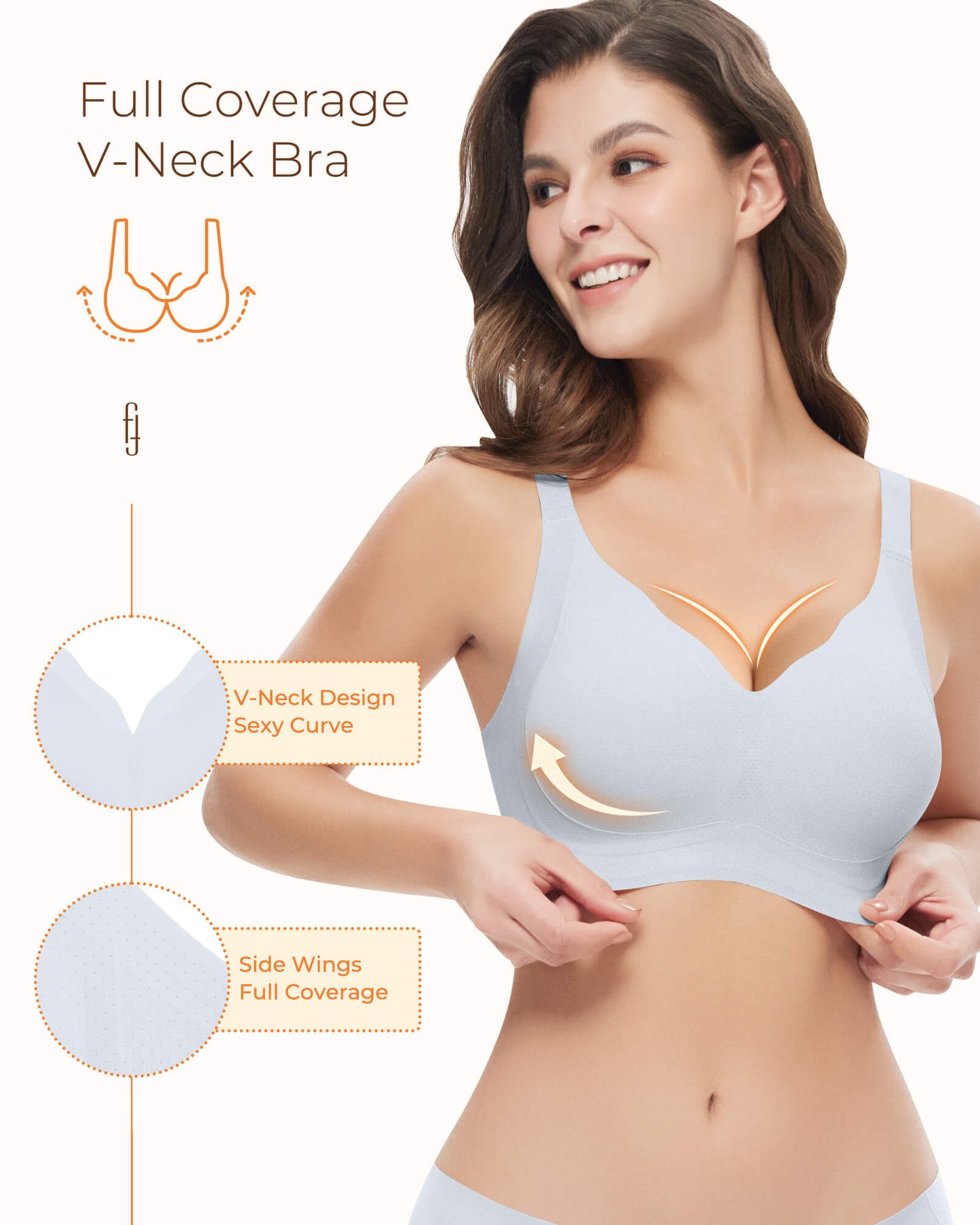 Deep V Wireless Bras